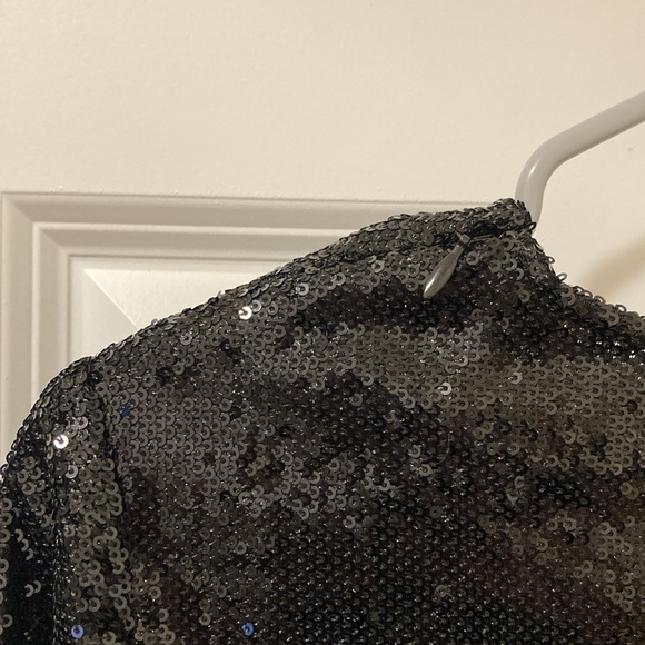 Reiss Julianne Black Sequin Top - Picture 10 of 11